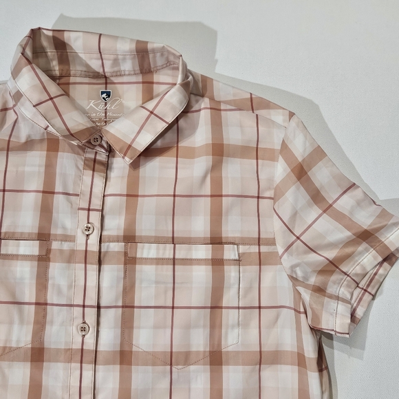 Kuhl Kamp Plaid Shirt Womens XS Peach Lightweight Hiking Outdoor Activewear - Picture 3 of 6